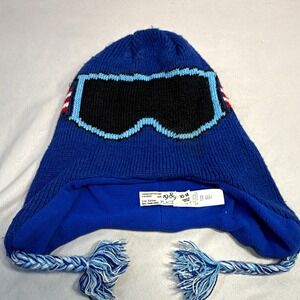 The Children's Place Aviator Ear Flap Knit Lined Tassel Ski Goggles Hat 10-14